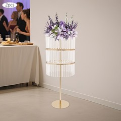 3-tier Flower Display Stand With Pendants Wedding Floral Holder Decoration Rack