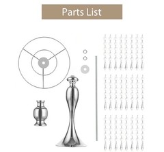 Silver Wedding Centerpieces Flower Stand Table Decor w/Crystal Beads Set Of 10