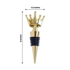 4″ Gold Crown Metal Wine Bottle Stopper Clear Gift Box Wedding Favor Party Event