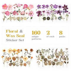Dizdkizd 320Pcs Transparent Flower & Wax Seal Stickers – Multicolored