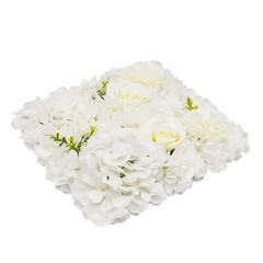 3D Flower Wall Panel-12pcs Artificial Flower Wall Background Silk Rose Wedding