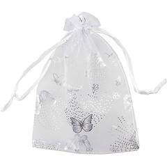 100Pcs 9X12cm Butterfly Organza Jewelry Gift Pouch Candy Pouch Drawstring1419