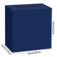 9x5x9 Inch Blue Wedding Gift Card Box Reception Birthday Anniversary Money Box