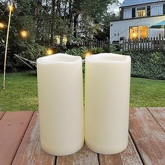 4’x8′ Flameless Battery Operated LED Candles with Timer – 2 Pack 4×8 inches