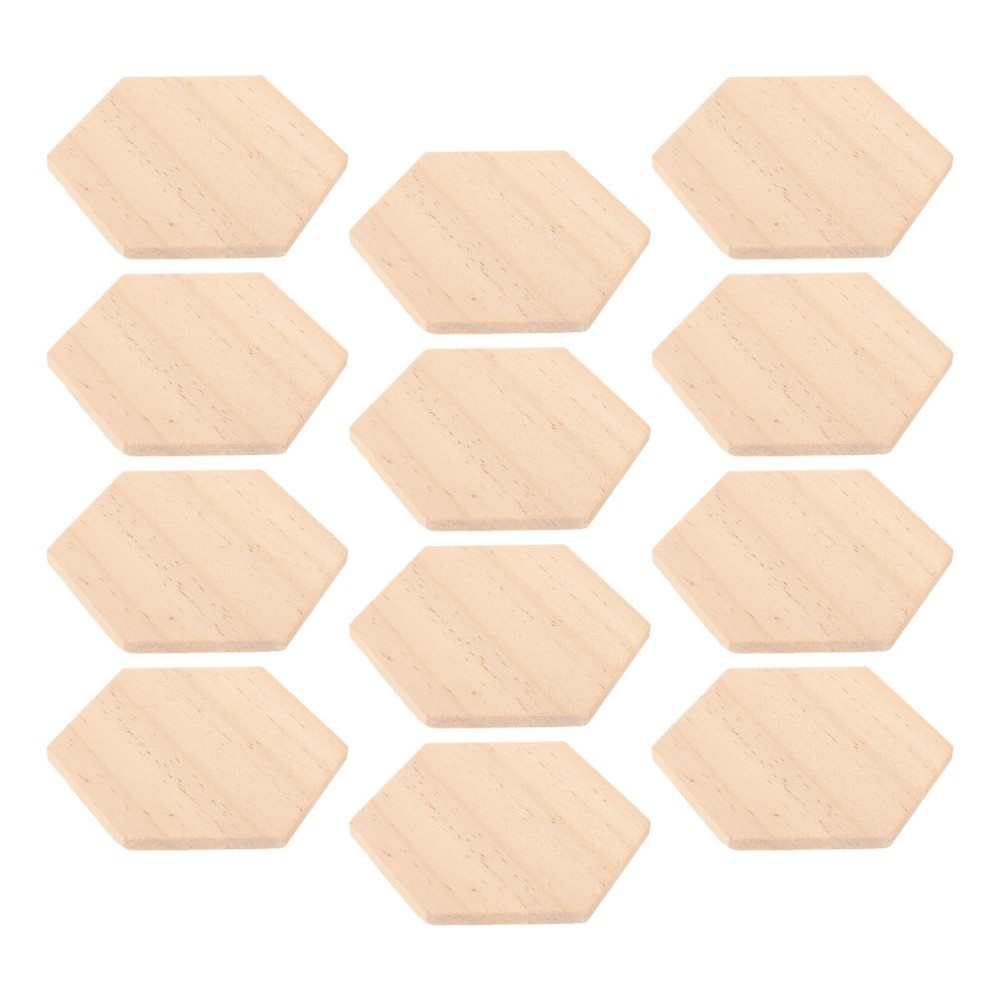 25Pcs Durable Wood Hexagon Ornaments Smooth Surface for Wedding Party Decor