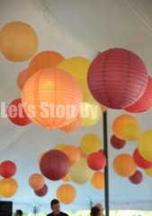12x Round 8″ Paper Lanterns Lamp Wedding Birthday Party Floral Event LED Light