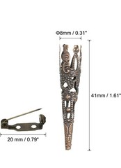 Corsage Decorative Holder, Alloy Lapel Pin Brooch Vase 42mm Bronze Tone
