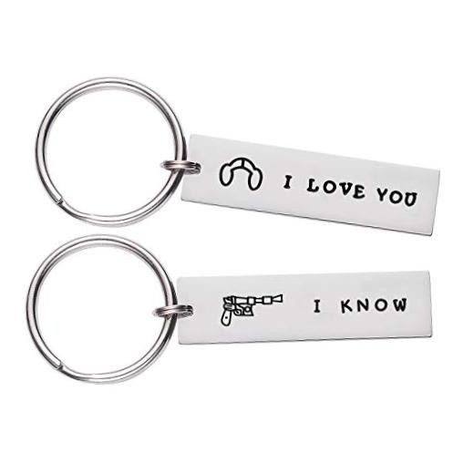 Matching Love Keychains for Couples Anniversary Wedding I Love You I Know