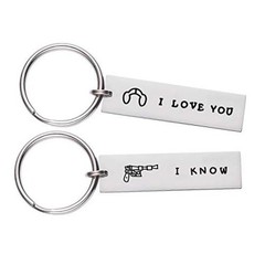 Matching Love Keychains for Couples Anniversary Wedding I Love You I Know