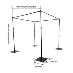10ft x 10ft Black Adjustable BACKDROP STAND KIT Photo Background Decorations