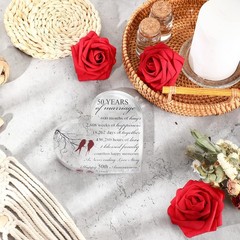 Qunclay 50th Years of Marriage Gift Wedding Anniversary Souvenir Heart Marriage