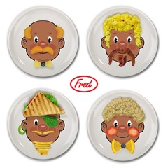 Genuine Fred Food Face Ceramic Activity Plate White 8.5 Inch Diameter 5286054