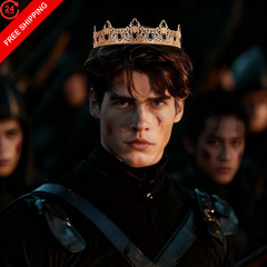 Gold King Crown for Men Decoration Birthday Prom Party regular,