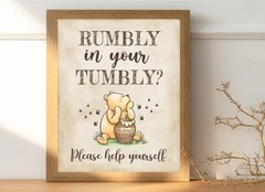 4PCS Winnie Table Sign Centerpieces A Little Yummy for 8 x 10 inches, Beige