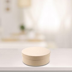 4pcs Round Kraft Paper Box Crafts Paper Containers with Lids Empty Nesting