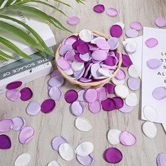 200Pcs Purple White Rose Petals for Wedding Lavender Purple Silk Petals