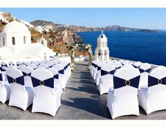 50 Pack Navy Blue Chair Sashes with Gold Buckle Slider, Spandex Dark Blue Ban…