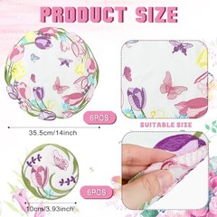 12 Pcs 14″ Spring Floral Embroidered Placemats and Coaster Set of Tulips