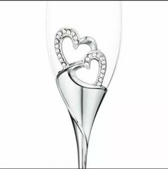 Set of 2 Creative Heart Shape Champagne Flutes, Glasses Cups, Wedding Toasting