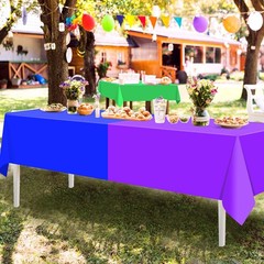 12 Pack Assorted Color Rectangle Plastic Tablecloth 12pcs, Rainbow