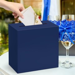 9x5x9 Inch Blue Wedding Gift Card Box Reception Birthday Anniversary Money Box