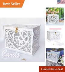 Wedding Money Box Holder with Sign, Large Rustic Wood Wooden DIY Envelop Gift…