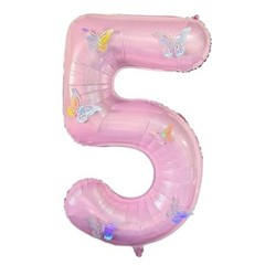 40 Inch Number Balloon Pink Large Mylar Foil Pink Number Balloons and Pink5