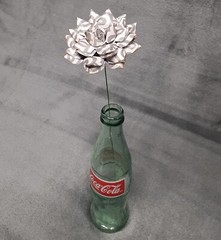 Handmade Paper Flower on stem (Gray Pattern No.3) for Wedding, St. Valentine’s