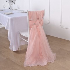 10 Blush Premium Chiffon Wide CHAIR SASHES Wedding Party Reception Decorations