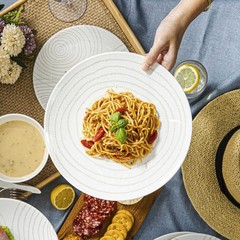 Bzyoo Bpa-Free Dishwasher Safe 100 Melamine Plastic Plate Bowl Set Casual