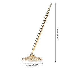 Metal Ballpoint Pen Attached Base Stand Desk Office Counter Wedding Guest Sign
