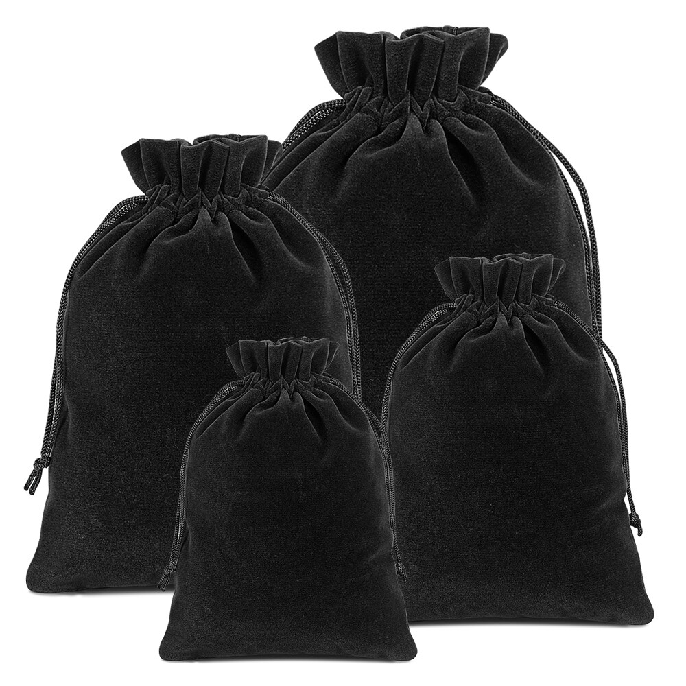 25/50/100 Velvet Pouch Jewelry Gift Wedding Favor Bag Party String Velour Baggie