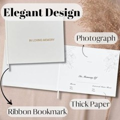 Funeral Guest Book Premium 7In X 9In Memory Book for Celebration of Life Sign