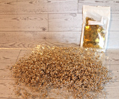 LOT Gold Bead Vase Filler Sprays & Gold Heart Confetti Wedding Crafts Decor