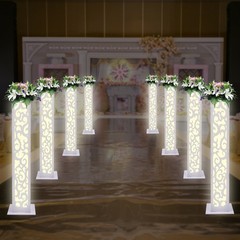8Pcs Flower Columns LED White Elegant Wedding Column Pillar Decoration