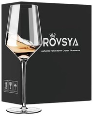 White Wine Glasses Set of 4- Modern Crystal Hand Blown White Wine 15oz-(set 4)