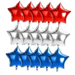 Red White and Blue Star Balloons 15pcs 18Inch 4th of July Red Blue White