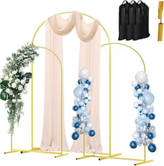 Gold Metal Wedding Arch Stand Set of 3 – Perfect for Parties & Events