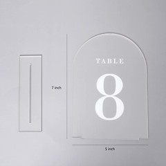 UNIQOOO Frosted Arch Wedding Table Numbers with Stands 1-15, 5×7 Acrylic Sign…