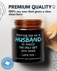 Wife Candle, Unique Funny Gift from Husband, Thoughtful 9 ounce, Black