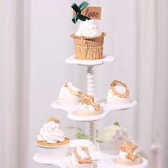 18″ WHITE 5 Tier Plastic Dessert Stand Scalloped CUPCAKE HOLDER Party Supplies