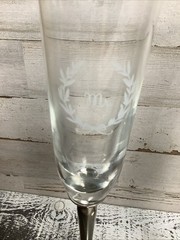 Pottery Barn Etched Mr And Mrs Toasting Fluted Glasses