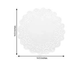 100 WHITE 14″ Round Disposable Lace PAPER DOILIES PLACEMATS Event Party Supplies