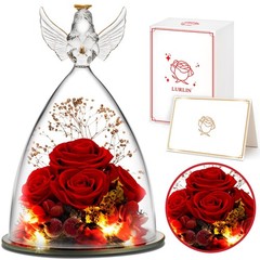 Birthday Day Rose Gifts for Women, Preserved Flowers Gift Mom, Red