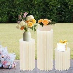 3pcs Cardboard Centerpiece Display for Wedding Party Garden Cylinder Flowers Sta