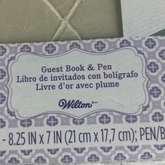Wilton Guest Book Pen Set Ivory Quilted Satin Cover Keepsake Memory Book New