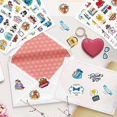 Fathers Day Stickers, 312Pcs Happy Fathers Day Blue Yellow- Father Stickers