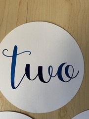 Table Numbers – 5 Total-#1-2-3-4-5 Blue Used- 5.5” Across
