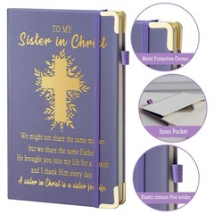 Sister in Christ Gifts for Women In Leather Journal Purple