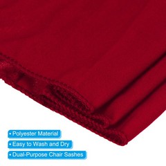 10Pcs 14″x5″ Stretch Chair Sashes Bows Chair Bands Sash with Buckle Burgundy